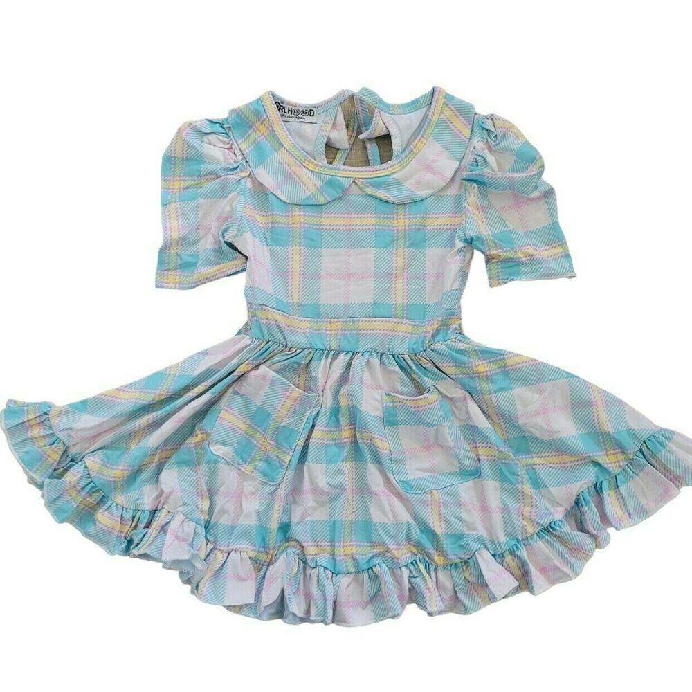 Girlhood By Little Stocking Co Pastel Plaid Dress